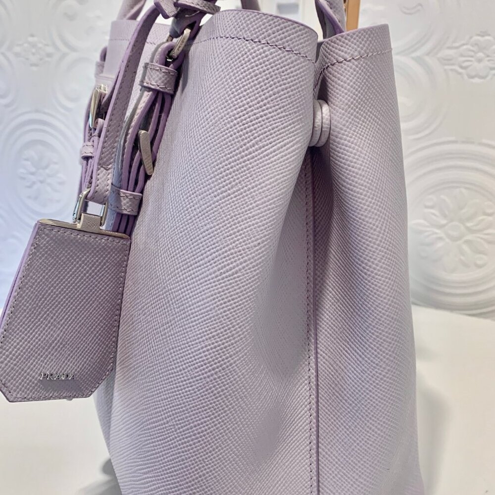 BRAND NEW Prada Saffiano Cuir Lavender Glicine Bag Purse - Picture 6 of 11